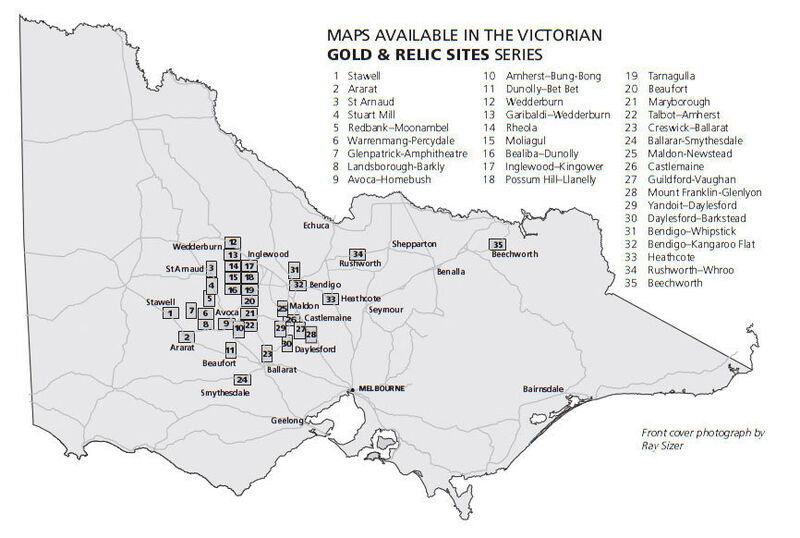 CASTLEMAINE   GOLD MAP   GOLD +amp RELIC SITES OF VIC   DOUG STONE 