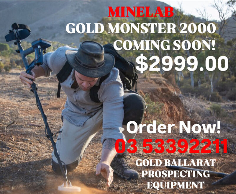 MINELAB GOLD MONSTER 2000   GOLD DETECTOR  ORDER NOW 03 53392211