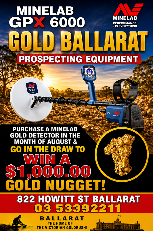 MINELAB GPX 6000   GOLD DETECTOR + FREE HALF OR FULL DAY TRAINING