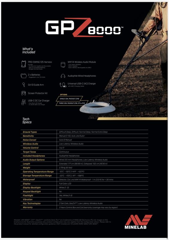 NEW MINELAB GPZ 8000 GOLD DETECTOR IS HERE CALL NOW TO REGISTER YOUR INTEREST
