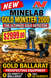 MINELAB GOLD MONSTER 2000 GOLD DETECTOR - MINELAB BALLARAT