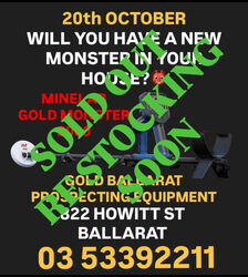 MINELAB GOLD MONSTER 2000 - CALL NOW FOR STOCK 03 53392211