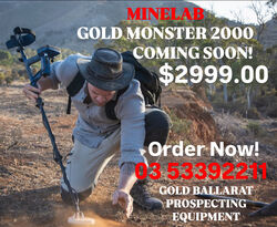MINELAB GOLD MONSTER 2000 - GOLD DETECTOR ** ORDER NOW: 03 53392211