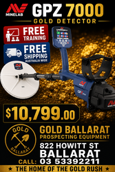 MINELAB GPZ 7000 - GOLD DETECTOR + FREE HALF OR FULL DAY TRAINING