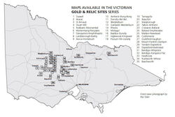 AVOCA   HOMEBUSH  GOLD MAP   GOLD + RELIC SITES OF VIC   DOUG STONE 